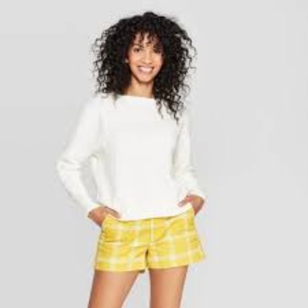 Yellow and White Shorts Size 6